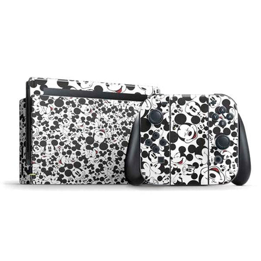 Skinit Decal Gaming Skin Compatible with Nintendo Switch Bundle - Officially Licensed Disney Mickey Mouse Face Pattern Design