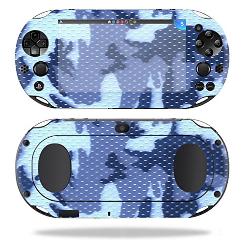 MIGHTY SKINS Skin for Sony PS Vita (Wi-Fi 2nd Gen) - Blue Camo Wrap Cover Sticker