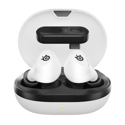 SteelSeries Arctis GameBuds - Active Noise Cancelling, 40H Battery, Quick-Switch 2.4GHz + Bluetooth 5.3, One Size, White, Model 