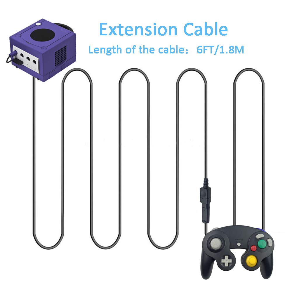 Ssgamer 4 Pack 6ft Wii/Gamecube Extension Cables - Compatible with Nintendo Wii & Gamecube, Model SSG-014