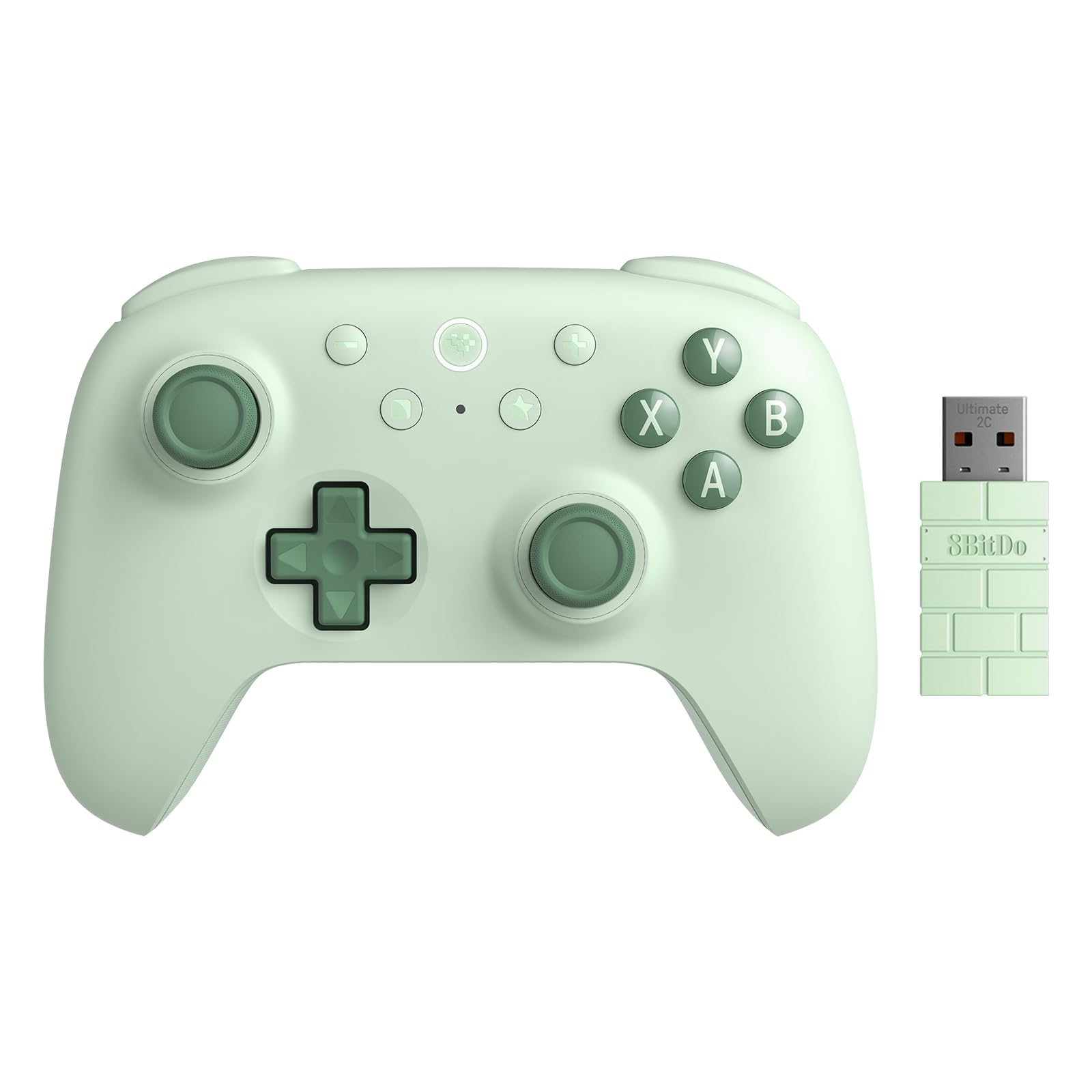 AKNES 8Bitdo Ultimate 2C Wireless 2.4G Controller for Windows PC and Android  Gamepad with Hall Effect Joysticks and Hall Triggers  1000Hz Polling Rate  Remappable L4/R4 Bumpers - Green