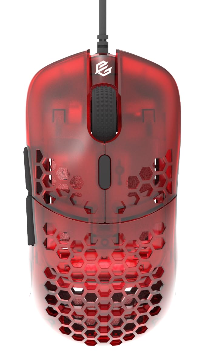 G-Wolves Hati HTM 56g Honeycomb Mouse  PixArt 3389 16000DPI  6 Programmable Buttons  Low Latency  for Esports (Ruby)