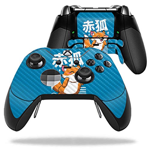 MightySkins Carbon Fiber Skin for Microsoft Xbox One Elite Controller - Fox Kawaii | Protective  Durable Textured Carbon Fiber Finish | Easy to Apply  Remove  and Change Styles | Made in The USA