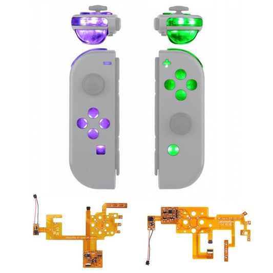 eXtremeRate LED Mod Kit for Nintendo Switch & Switch OLED Joycon - 7 Colors 9 Modes DFS Light Up Buttons Set with ABXY  Trigger  Face Buttons - Joycon Controller NOT Included