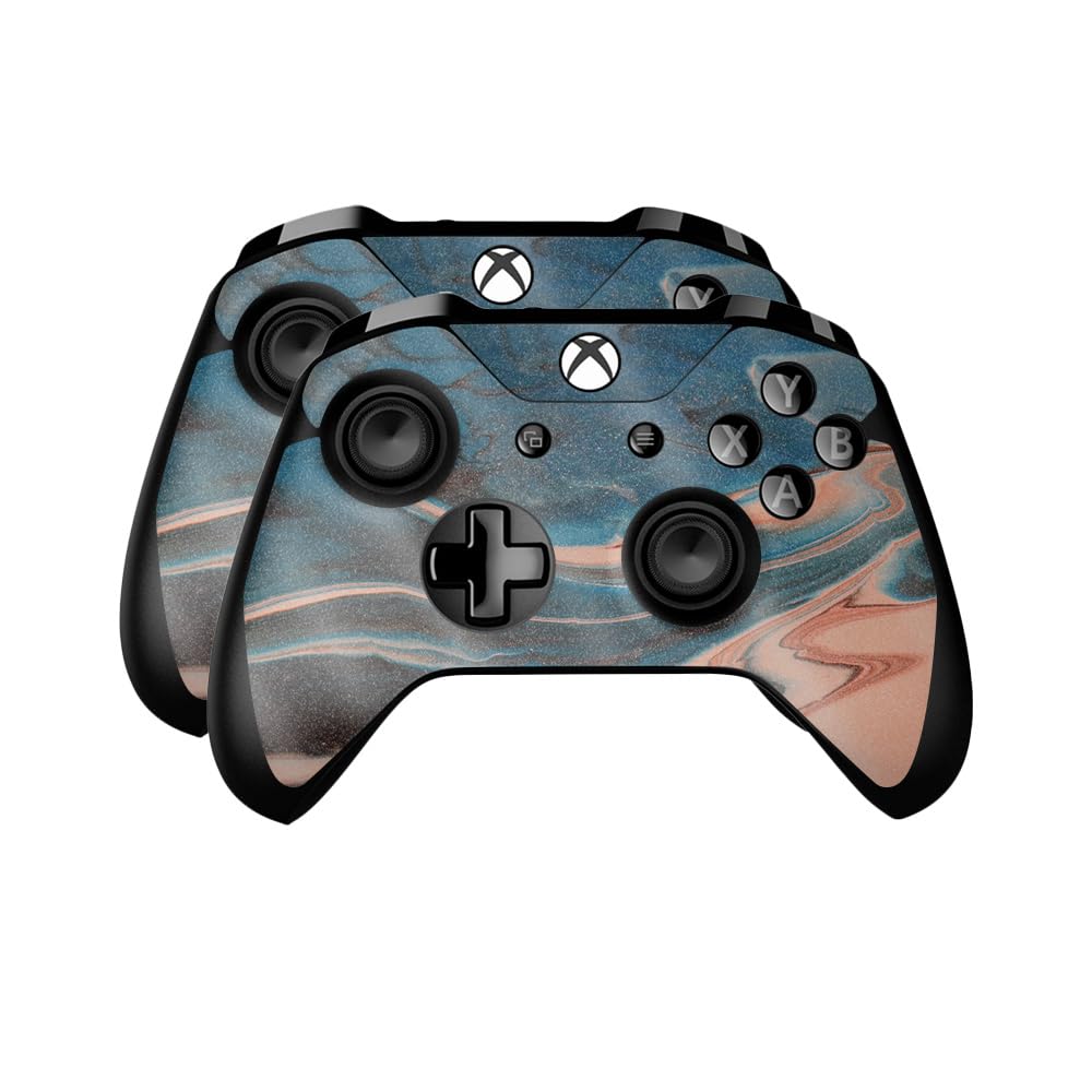 Glossy Glitter Skin Compatible with Microsoft Xbox One Controller (2 Pack) - Sea Dunes - Premium 3M Vinyl Protective Wrap Decal Cover - Easy to Apply | Crafted in The USA by MightySkins