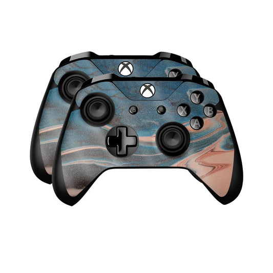 Glossy Glitter Skin Compatible with Microsoft Xbox One Controller (2 Pack) - Sea Dunes - Premium 3M Vinyl Protective Wrap Decal Cover - Easy to Apply | Crafted in The USA by MightySkins