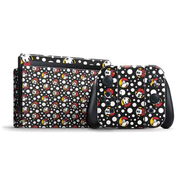 Skinit Decal Gaming Skin Compatible with Nintendo Switch Bundle - Officially Licensed Disney Minnie Mouse Bubbles Face Pattern Design
