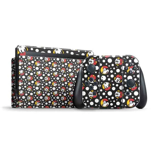 Skinit Decal Gaming Skin Compatible with Nintendo Switch Bundle - Officially Licensed Disney Minnie Mouse Bubbles Face Pattern Design