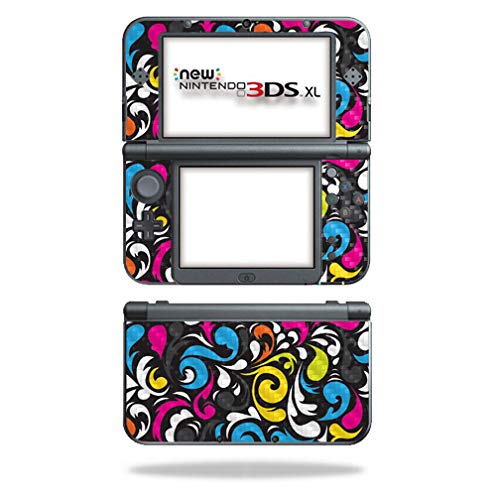 MightySkins Carbon Fiber Skin for Nintendo New 3DS XL (2015) - Swirly | Protective  Durable Textured Carbon Fiber Finish | Easy to Apply  Remove  and Change Styles | Made in The USA