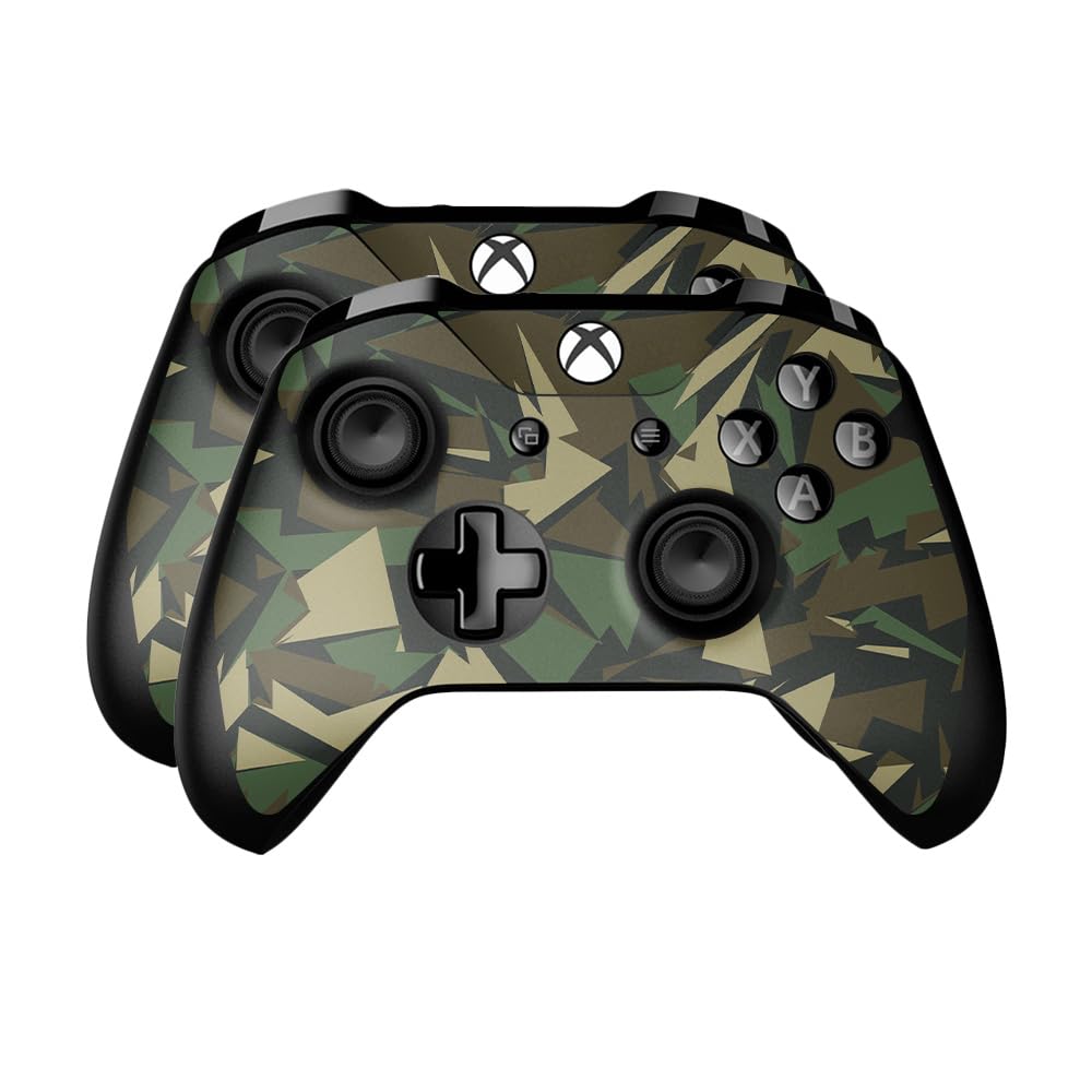 Skin Compatible with Microsoft Xbox One Controller (2 Pack) - Polygonal Camo - Premium 3M Vinyl Protective Wrap Decal Cover - Easy to Apply | Crafted in The USA by MightySkins