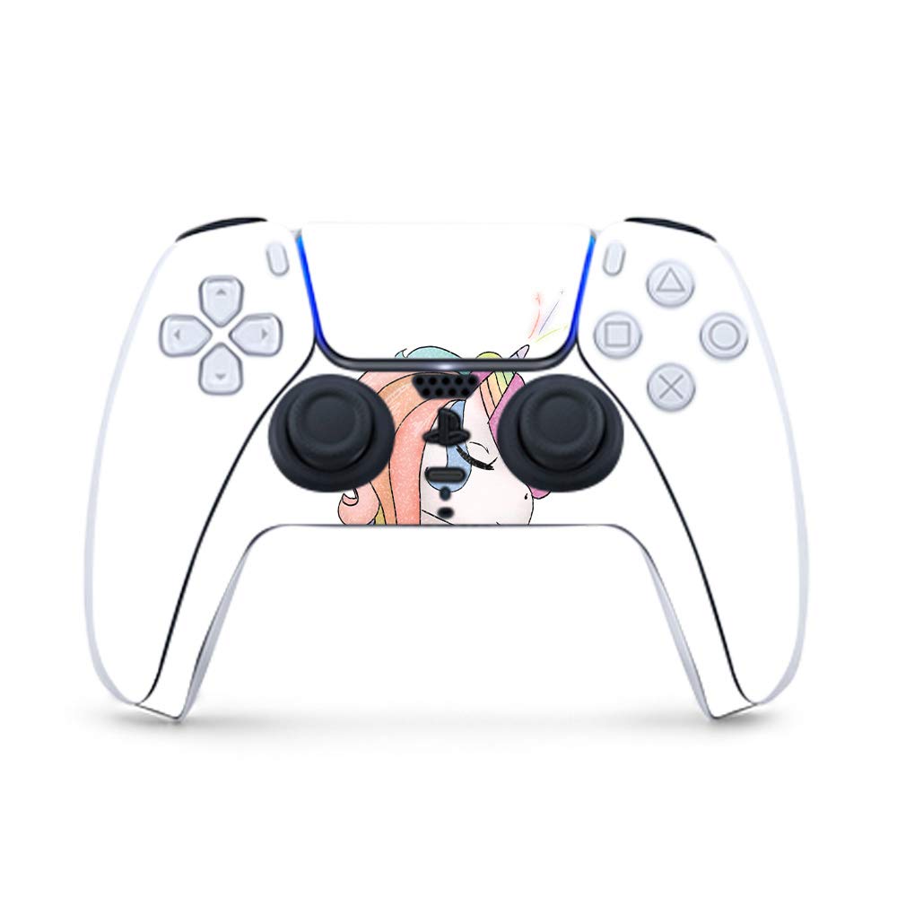 MightySkins Glossy Glitter Gaming Skin for PS5 / PlayStation 5 Controller - Unicorn Magic | Durable High-Gloss Glitter Finish | Easy to Apply and Change Style | Made in The USA