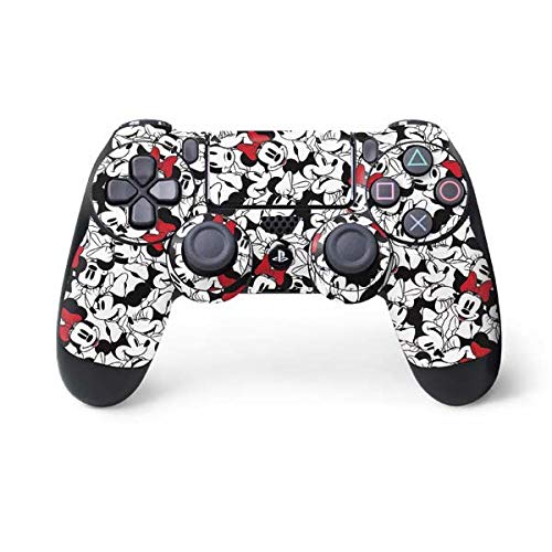 Skinit Decal Gaming Skin Compatible with PS4 Controller - Officially Licensed Disney Minnie Mouse Red Color Pop Face Pattern Design