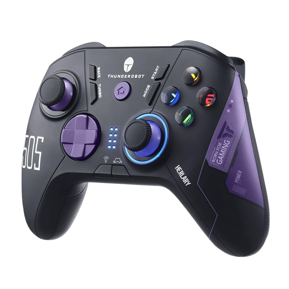 Thunderobot G50S Wireless Gaming Controller 1000Hz Ultra-Low Latency Bluetooth Controller for PC/Switch/Android with Hall Effect Joysticks & Triggers  Gyroscope  and 6 Programmable Buttons [video game]