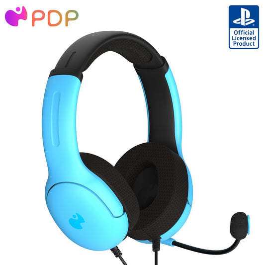 PDP AIRLITE Wired Stereo Gaming Headset  Officially Licensed by Sony PlayStation 5  PS5/PS4/PS3/PC  Lightweight Durable Headphones  3.5mm Audio Jack  Noise-canceling Flip-to-Mute Mic  Neptune Blue