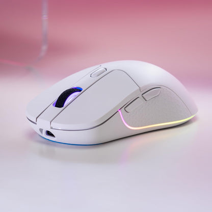 Keychron M3 Wireless Gaming Mouse - Tri-Mode 2.4 GHz/Bluetooth 5.1, 26000 DPI, RGB Backlit, Lightweight, White