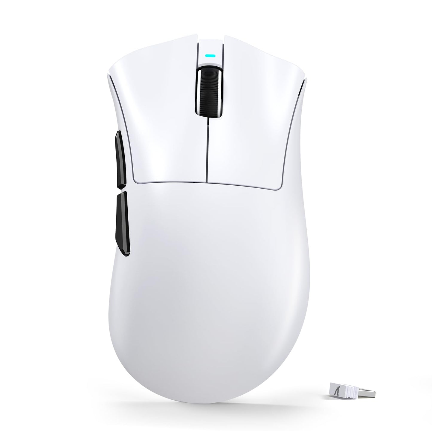 ATTACK SHARK V3 Ultra-Light Wireless Gaming Mouse PAW3311 Sensor  500mAh  62g  25KDPI 2.4G/BT/USB-C Rechargeable Wireless Mouse with 5 Programmable Buttons for Laptop PC Mac Gamer (White)