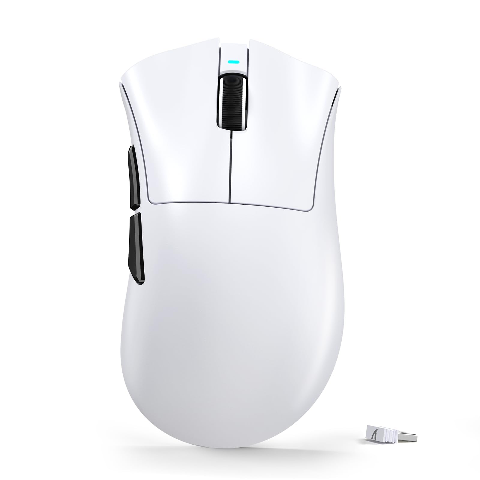 ATTACK SHARK V3 Ultra-Light Wireless Gaming Mouse PAW3311 Sensor  500mAh  62g  25KDPI 2.4G/BT/USB-C Rechargeable Wireless Mouse with 5 Programmable Buttons for Laptop PC Mac Gamer (White)