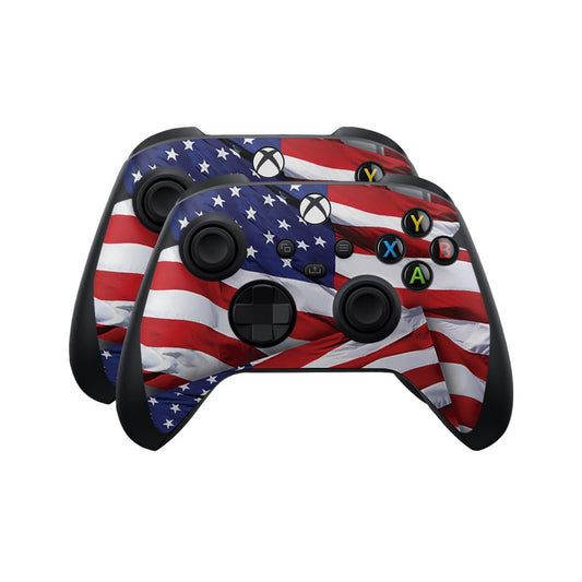 Skin Compatible with Microsoft Xbox Series X|S Controller (2 Pack) - Patriot - Premium 3M Vinyl Protective Wrap Decal Cover - Easy to Apply | Crafted in The USA by MightySkins