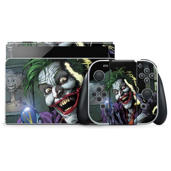Skinit Decal Gaming Skin Compatible with Nintendo Switch OLED (2021) - Officially Licensed DC Comics The Joker Put on a Smile Design