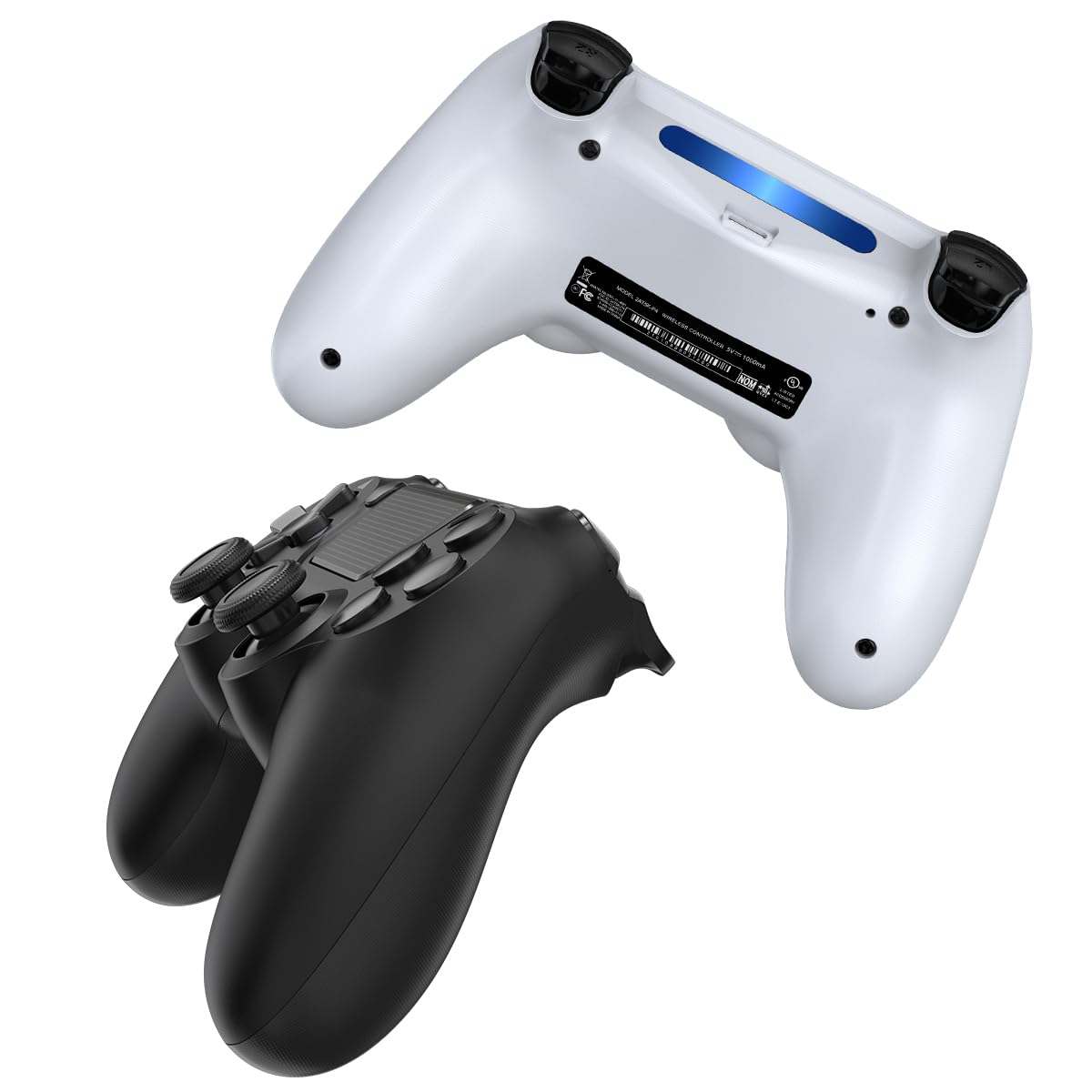 Wuthur Wireless Controller for PS4/Pro/Slim - 2 Pack, Black & White