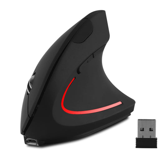 Sunffice FLY WAY Ergonomic Vertical Wireless Mouse - Rechargeable, 2.4GHz, 800/1200/1600 DPI, 6 Buttons, Right Hand, Plastic