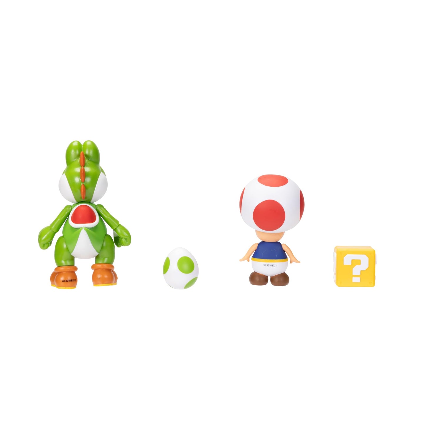 Super Mario 4 Inch Action Figure 2-Pack: Yoshi & Toad with Accessories - Model 416424