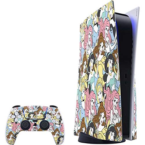 Skinit Decal Gaming Skin Compatible with PS5 Bundle - Officially Licensed Disney Princess Disney Princesses Pattern Design