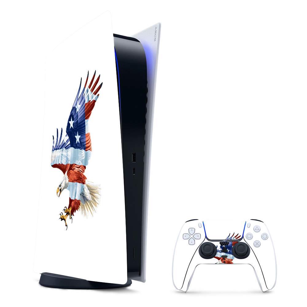 MightySkins Gaming Skin for PS5 / PlayStation 5 Digital Edition Bundle - American Eagle | Protective Viny wrap | Easy to Apply and Change Styles | Made in The USA