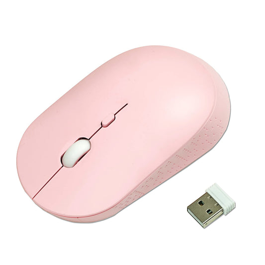 YUMQUA Wireless Mouse WM102 - Slim 2.4G Optical Silent Mouse for Laptop, Chromebook, PC - Pink