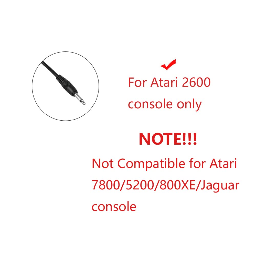 WiCareYo AC Power Supply Adapter F Plug Female to RCA Connector for Atari 2600 Console - US Plug