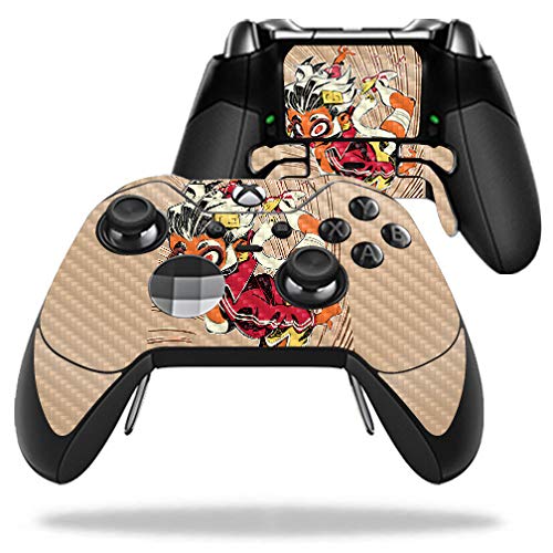 MightySkins Carbon Fiber Skin for Microsoft Xbox One Elite Controller - Monkey Girl | Protective  Durable Textured Carbon Fiber Finish | Easy to Apply  Remove  and Change Styles | Made in The USA