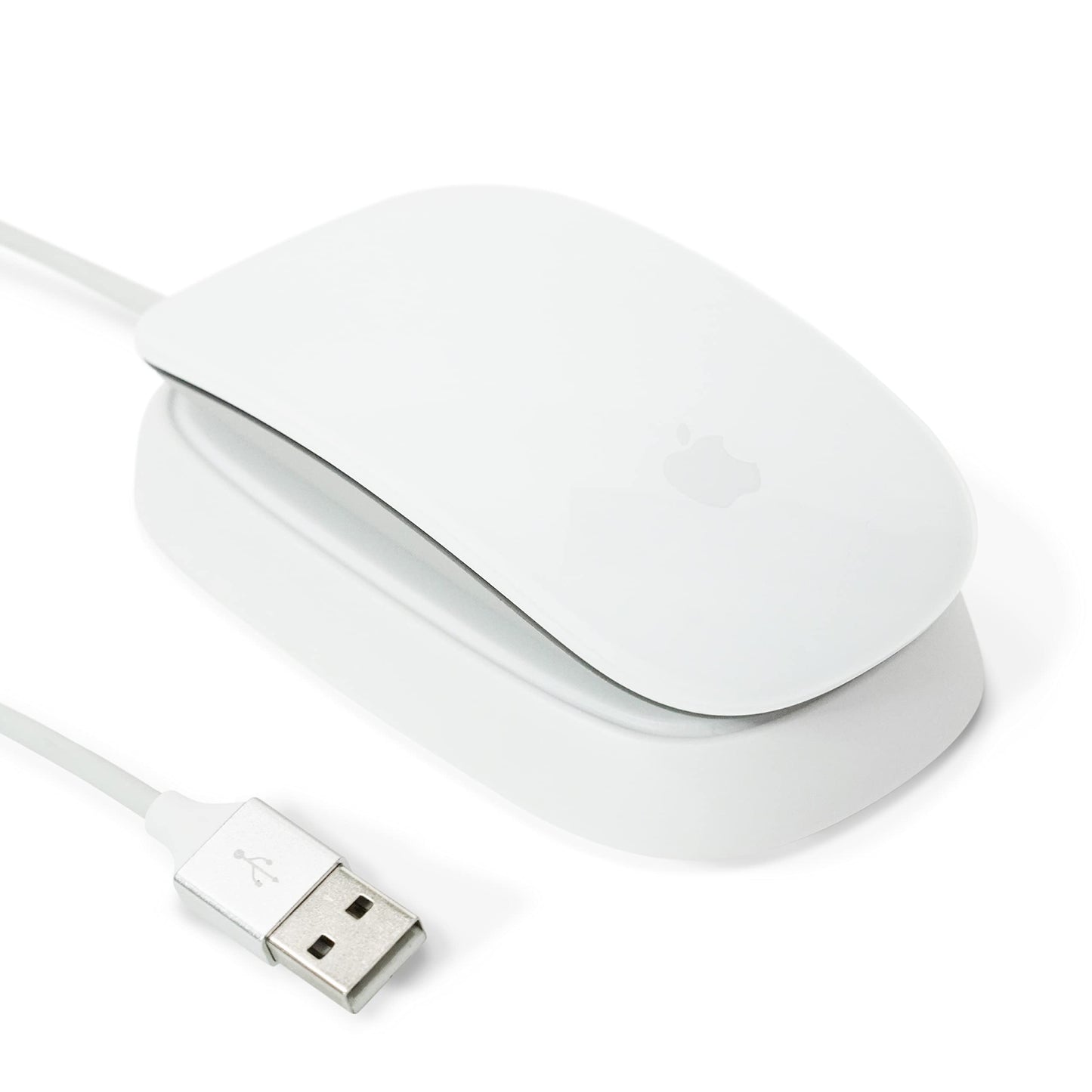 Ascrono - Charging Station Compatible with Apple Magic Mouse 2 - White - Perfect Accessories | Usable As Charging Dock  Stand & Charger | Includes 5ft (1.5m) USB-A Cable | Lightning Connector