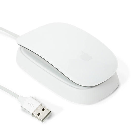 Ascrono - Charging Station Compatible with Apple Magic Mouse 2 - White - Perfect Accessories | Usable As Charging Dock  Stand & Charger | Includes 5ft (1.5m) USB-A Cable | Lightning Connector