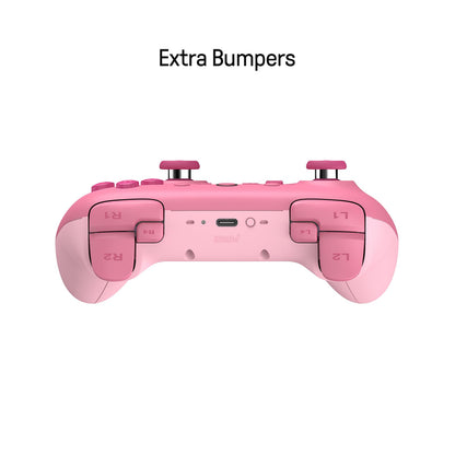 8Bitdo Ultimate 2C Pink Bluetooth Controller with Hall Effect Joysticks, Remappable L4/R4 Bumpers, 6-Axis Motion Control, Turbo Function