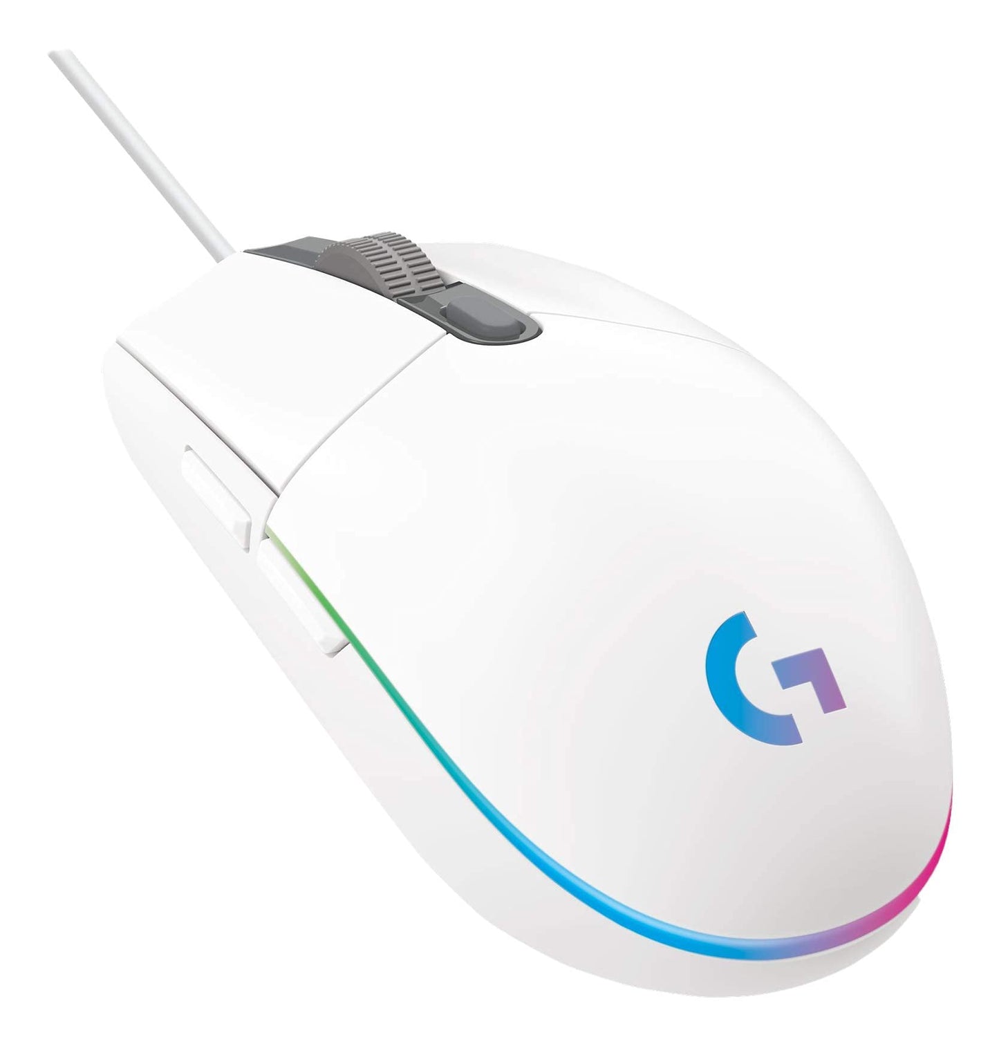 Logitech G203 Lightsync Gaming Mouse with Customizable RGB Lighting  6 Programmable Buttons  Gaming Grade Sensor  8k DPI Tracking  Light Weight (White) (Renewed)
