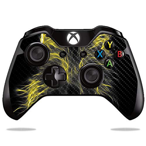 MightySkins Carbon Fiber Skin for Microsoft Xbox One or One S Controller - Neon Wolf | Protective  Durable Textured Carbon Fiber Finish | Easy to Apply  Remove  and Change Styles | Made in The USA