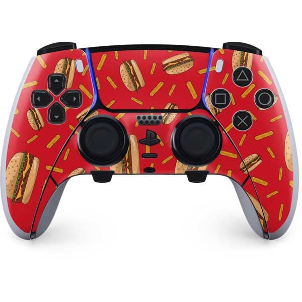 Skinit Decal Gaming Skin Compatible with PS5 DualSense Edge Pro Controller - Burgers and Fries Design