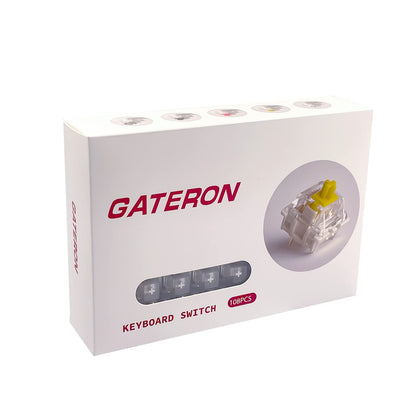 Kutethy Gateron G White Clear Pro Switches - Pre-lubed 3pin RGB SMD Linear for Gaming Mechanical Keyboards (108 PCS, Clear)