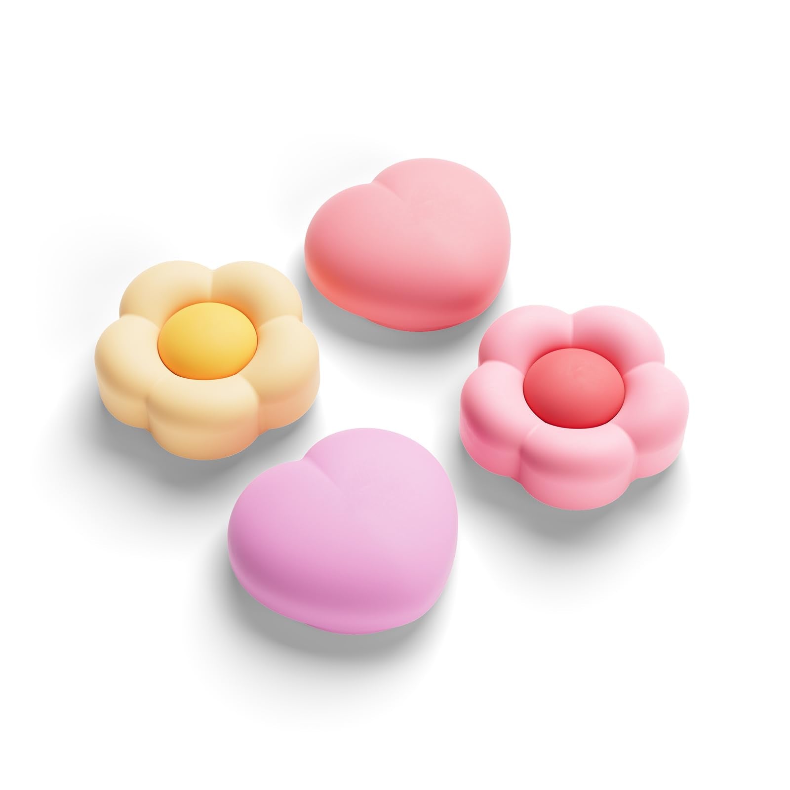 GeekShare Silicone Joycon Thumb Grip Caps Compatible with Nintendo Switch 2  Soft Joystick Cover Caps for Switch 2025  4PCS - Heart & Flower