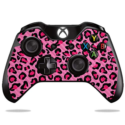 MightySkins Carbon Fiber Skin for Microsoft Xbox One or One S Controller - Pink Leopard | Protective  Durable Textured Carbon Fiber Finish | Easy to Apply  Remove  and Change Styles | Made in The USA