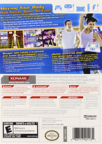 Konami Dance Dance Revolution WII Game - Model 083717401131, Interactive Dance Gameplay