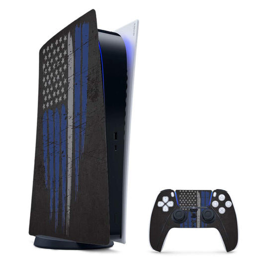 MightySkins Gaming Skin for PS5 / PlayStation 5 Digital Edition Bundle - Thin White Line | Protective Viny wrap | Easy to Apply and Change Styles | Made in The USA