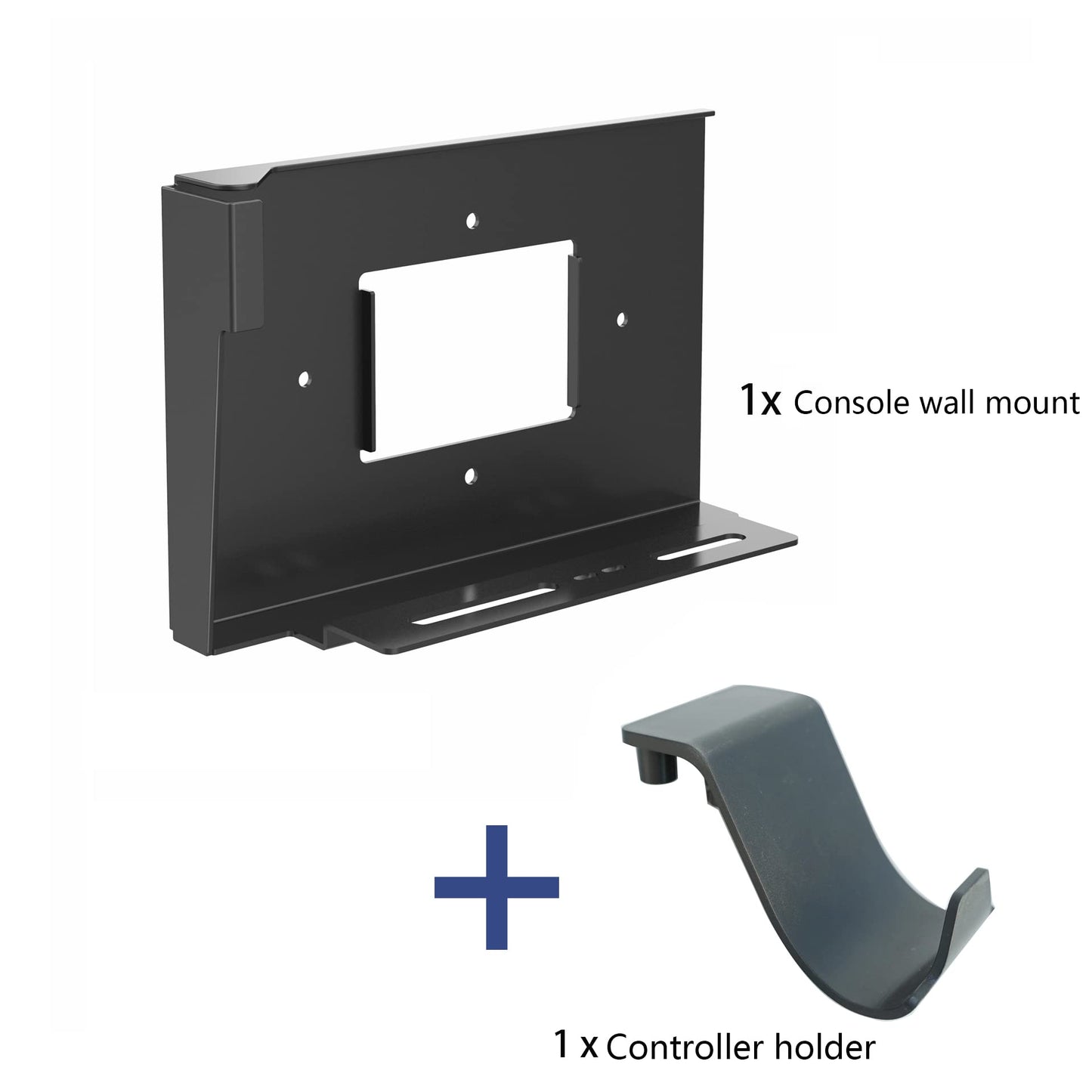 Monzlteck PS5 Wall Mount Holder - All Metal Vertical Design for PS5 Original/Slim/Pro - Black with Controller Holder