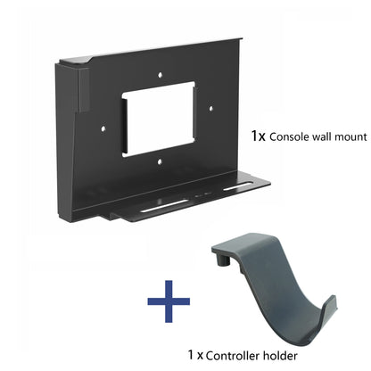 Monzlteck PS5 Wall Mount Holder - All Metal Vertical Design for PS5 Original/Slim/Pro - Black with Controller Holder