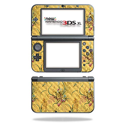MightySkins Carbon Fiber Skin for Nintendo New 3DS XL (2015) - Yellow Marble End | Protective  Durable Textured Carbon Fiber Finish | Easy to Apply  Remove  and Change Styles | Made in The USA