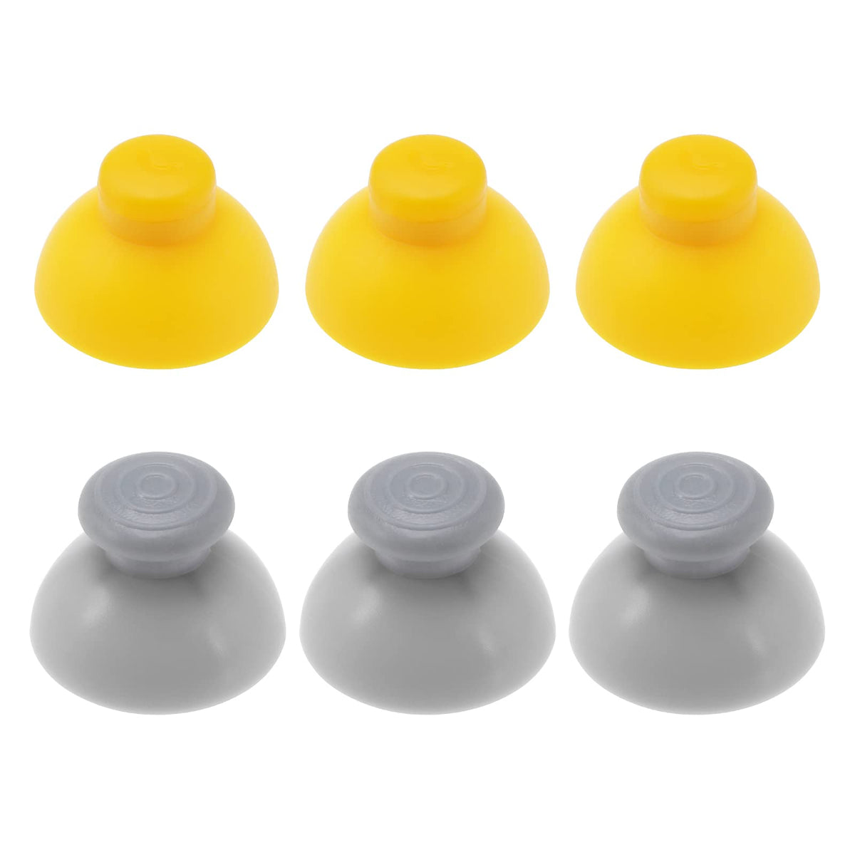 The Lord of the Tools 6Pcs Analog Joysticks Caps Replacement Compatible with Nintendo Gamecube Controller Analog Stick Covers Accessories ABS Yellow&Grey