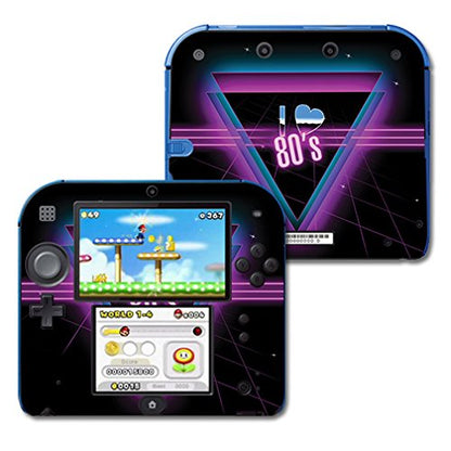 MIGHTY SKINS Vinyl Decal Skin for Nintendo 2DS - I Heart 80s, 5.2 x 3.2 inches, Easy Apply/Remove, Durable Cover