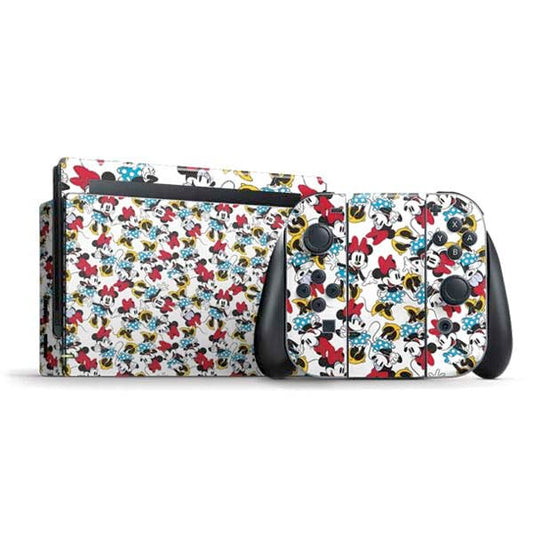 Skinit Decal Gaming Skin Compatible with Nintendo Switch Bundle - Officially Licensed Disney Minnie Mouse Rockin Minnie Pattern Design