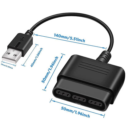 vienon PS2 Controller to USB Adapter, 2 Pack for PS1/PS2/PS3/PC, Model SBTJ001, No Driver Needed