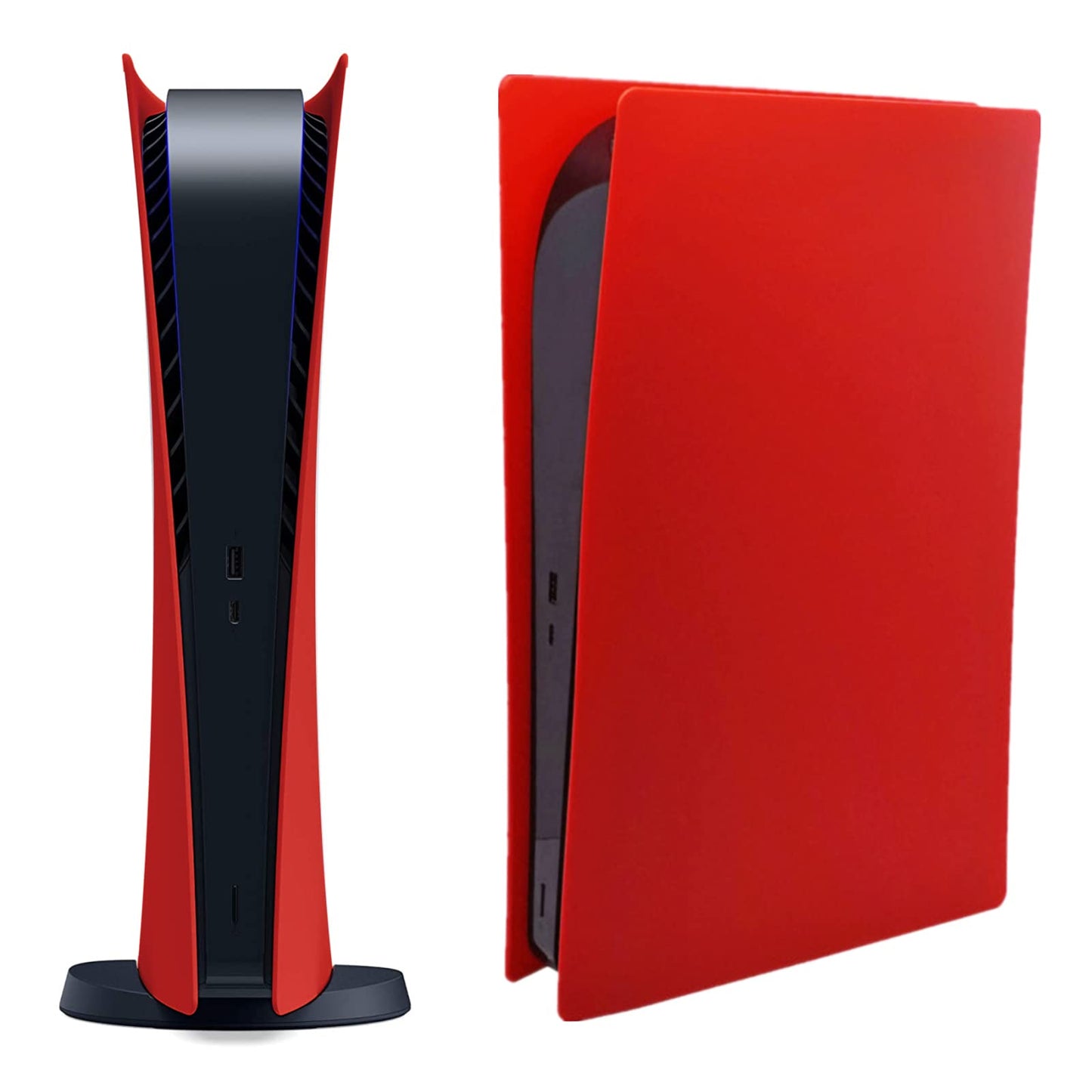 Digital Edition Face Plates Cover Skins Shell Panels for PS5 Console  Accessories for PlayStation 5 Protective Shell Replacement Faceplate (Red)